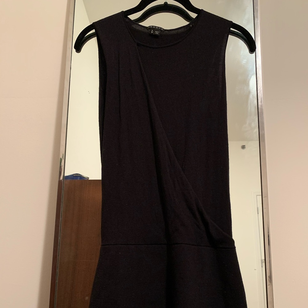 Theory wool blend black dress